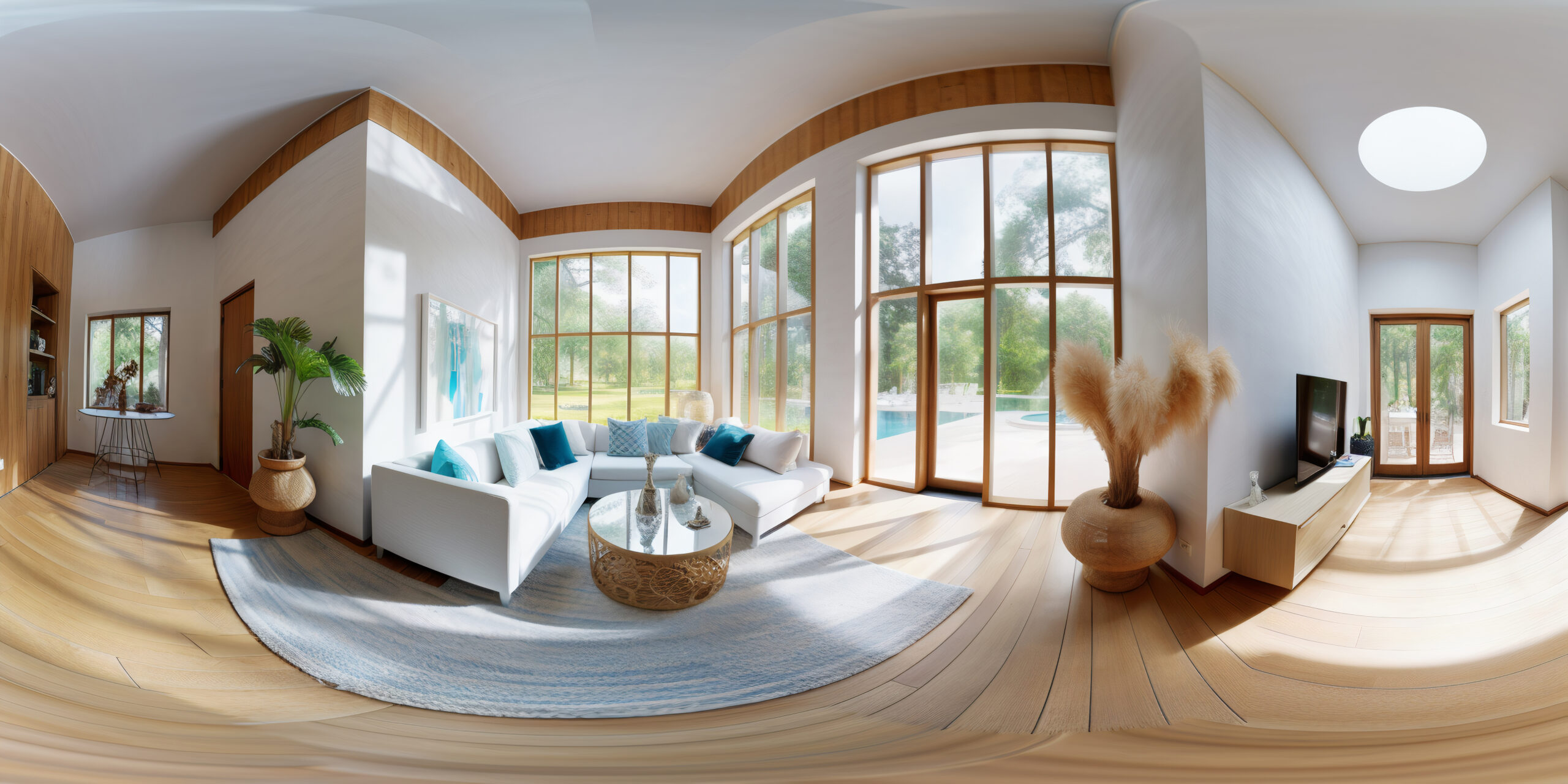 Shot Panoramic Composition Living Room